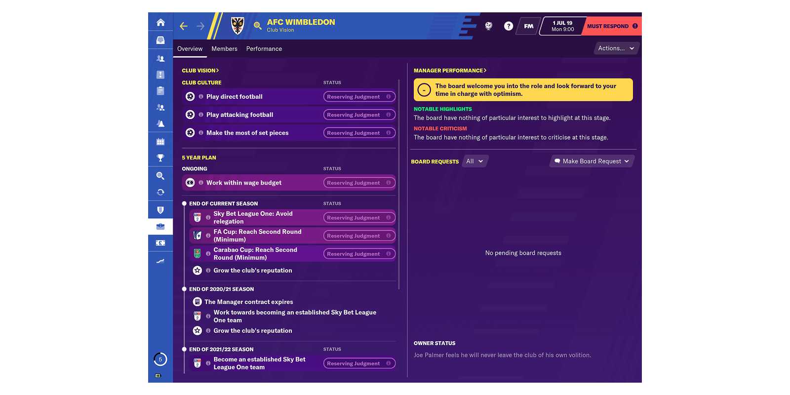 Football Manager interface showing intuitive data-rich design for managing complex operations